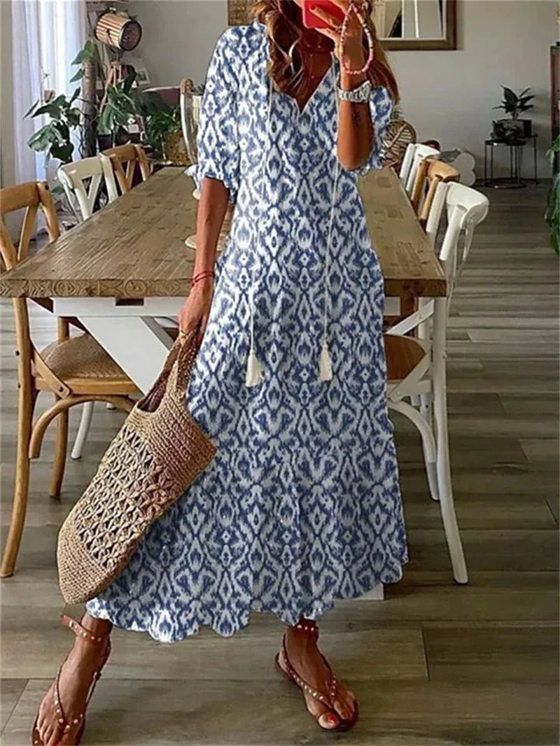 Women'S Floral Woven Maxi Dress | Relaxed Summer Dress