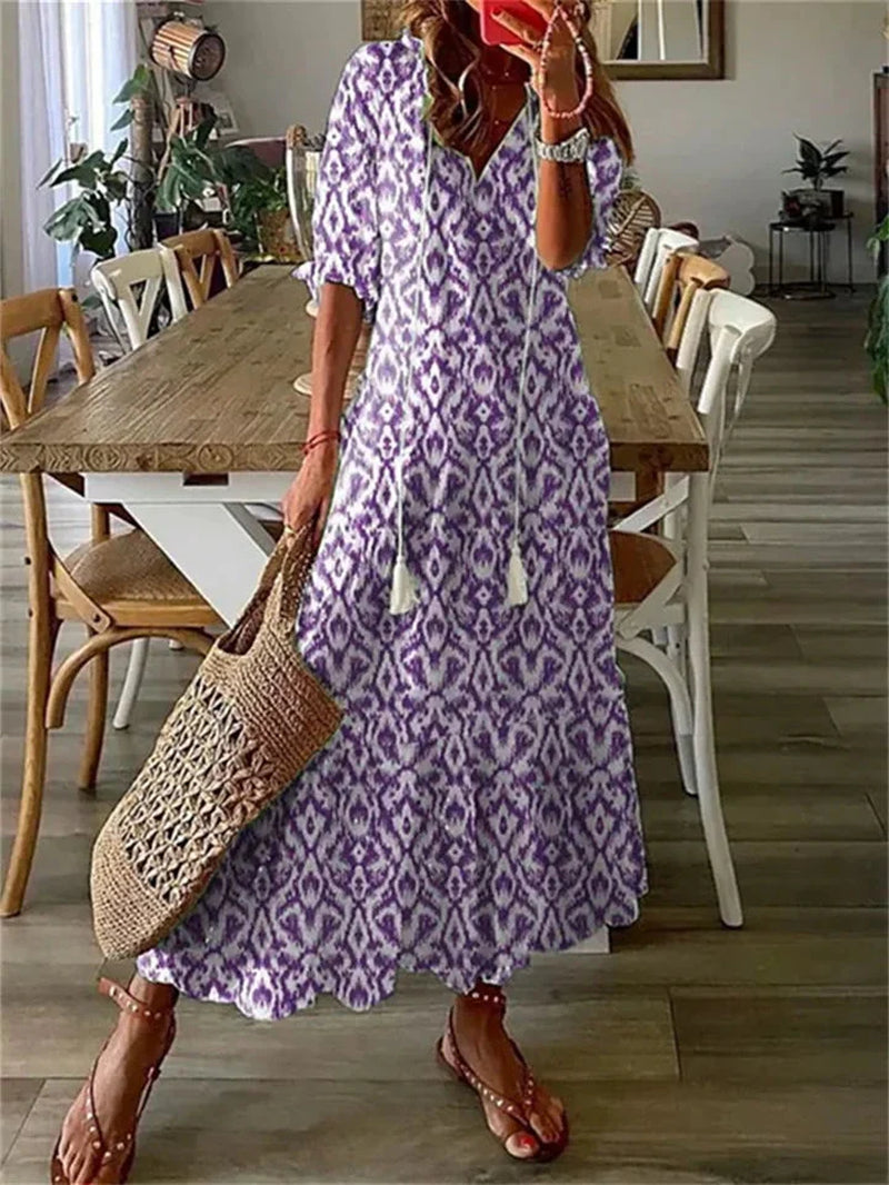 Women'S Floral Woven Maxi Dress | Relaxed Summer Dress